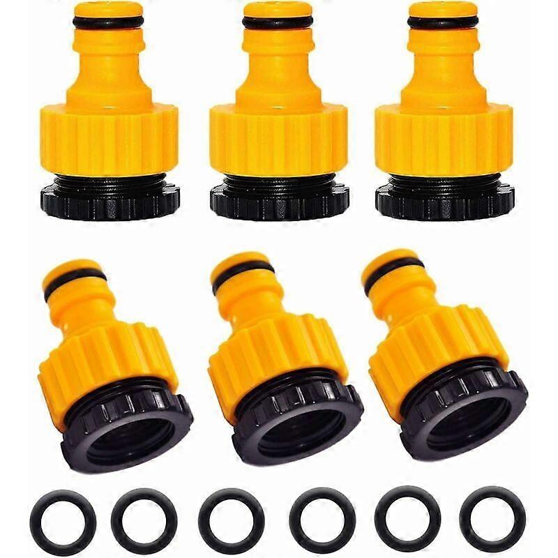 6 Pieces 2 in 1 Adapter Connector Connection Tap Nose 1/2" and 3/4" to Quick