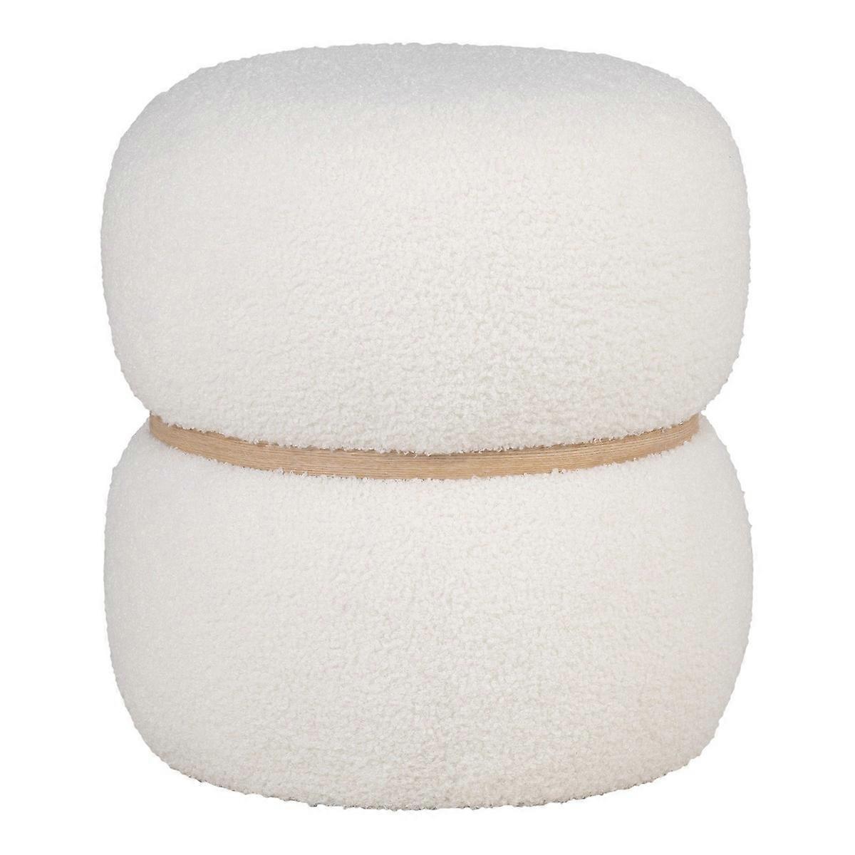 Pouf Milford, Blanc, Polyester, 38x38x41 cm