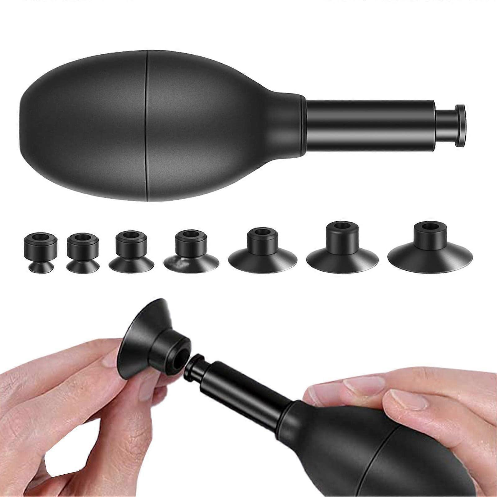 2 Pcs Lens Sucker Kit Vacuum Suction Pen With 7 Interchangeable Suction Cups For Watch Lens And Cleaning Kit