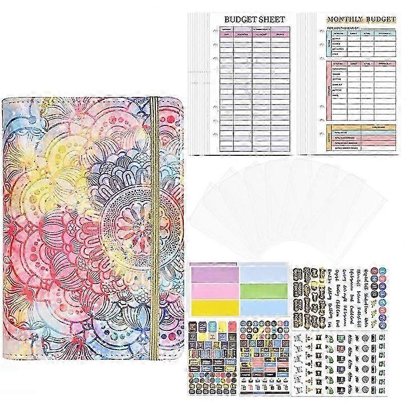 1Set A6 Budget Binder, Budget Binder With Zipper Envelopes,C