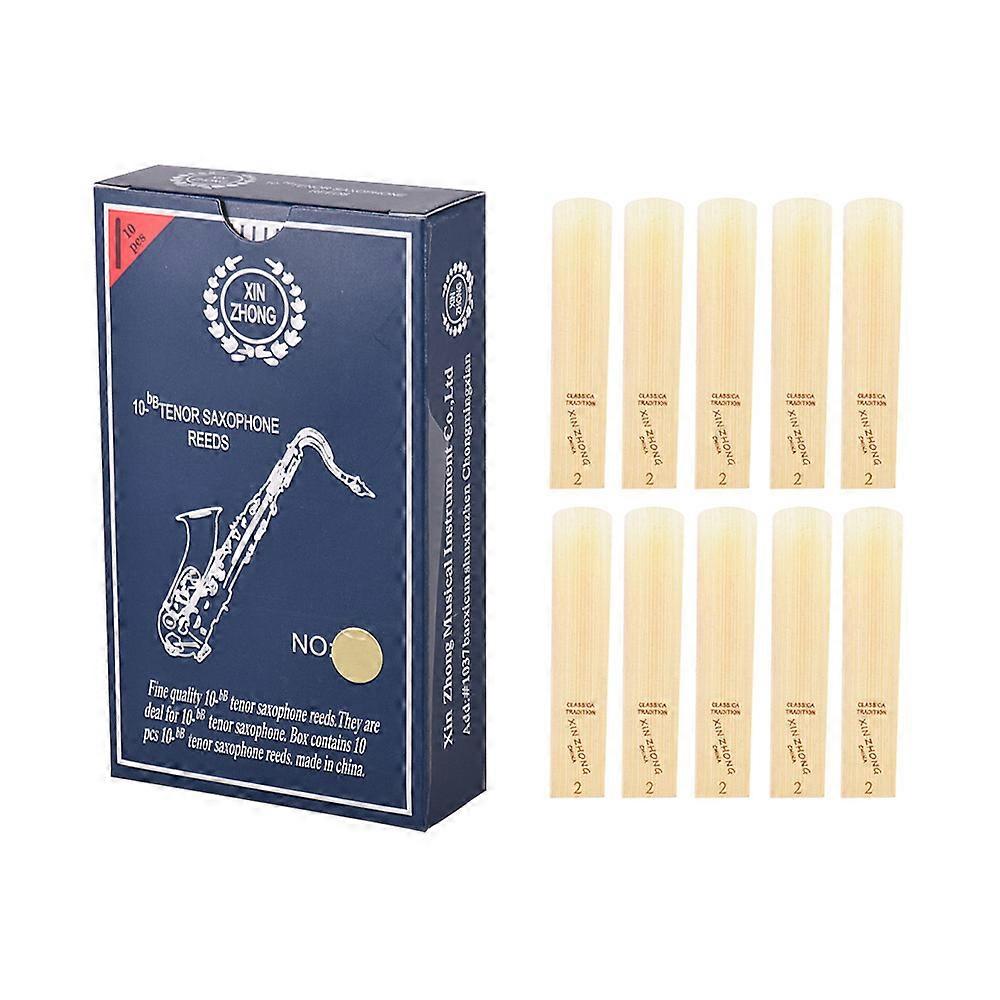 Normal Level 10-Bb Tenor Saxophone Sax Reeds Strength 2.0 for Beginners, 10pcs/ Box