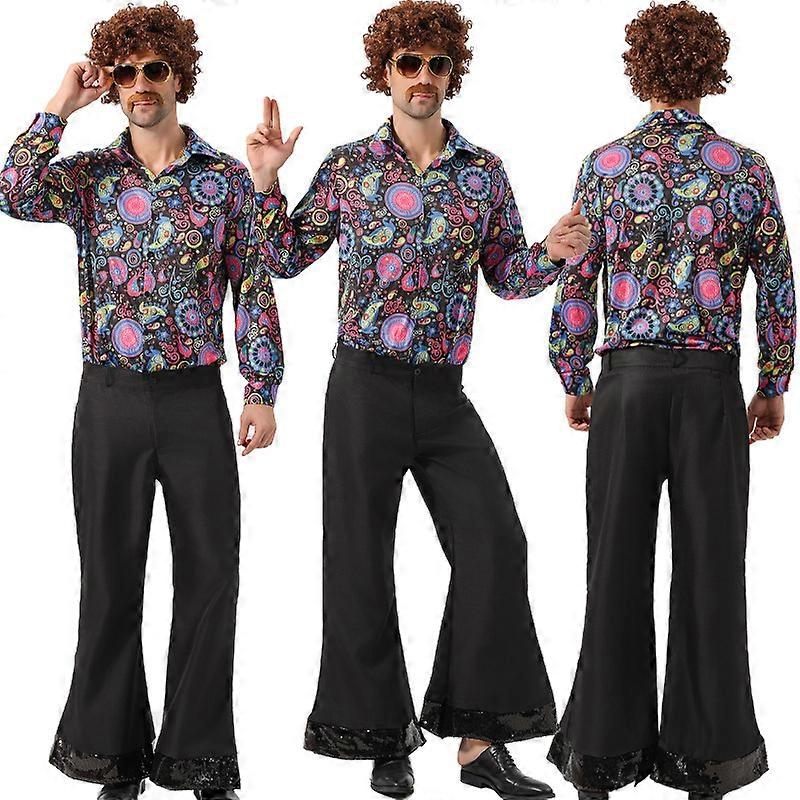 Disco men's retro 7080s Elvis bar uniform hip-hop men's stage costume performance costume