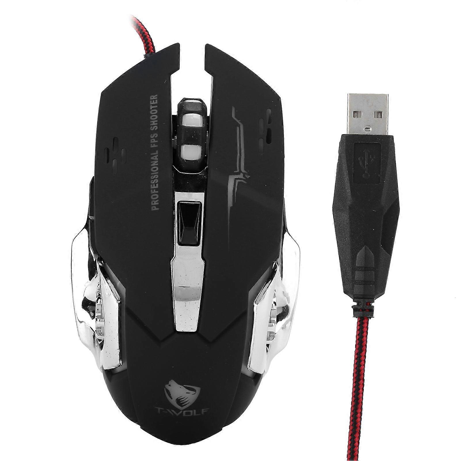 Gaming Mouse Wired LED Luminous 3200 DPI Home Office Universal Computer Accessories V6