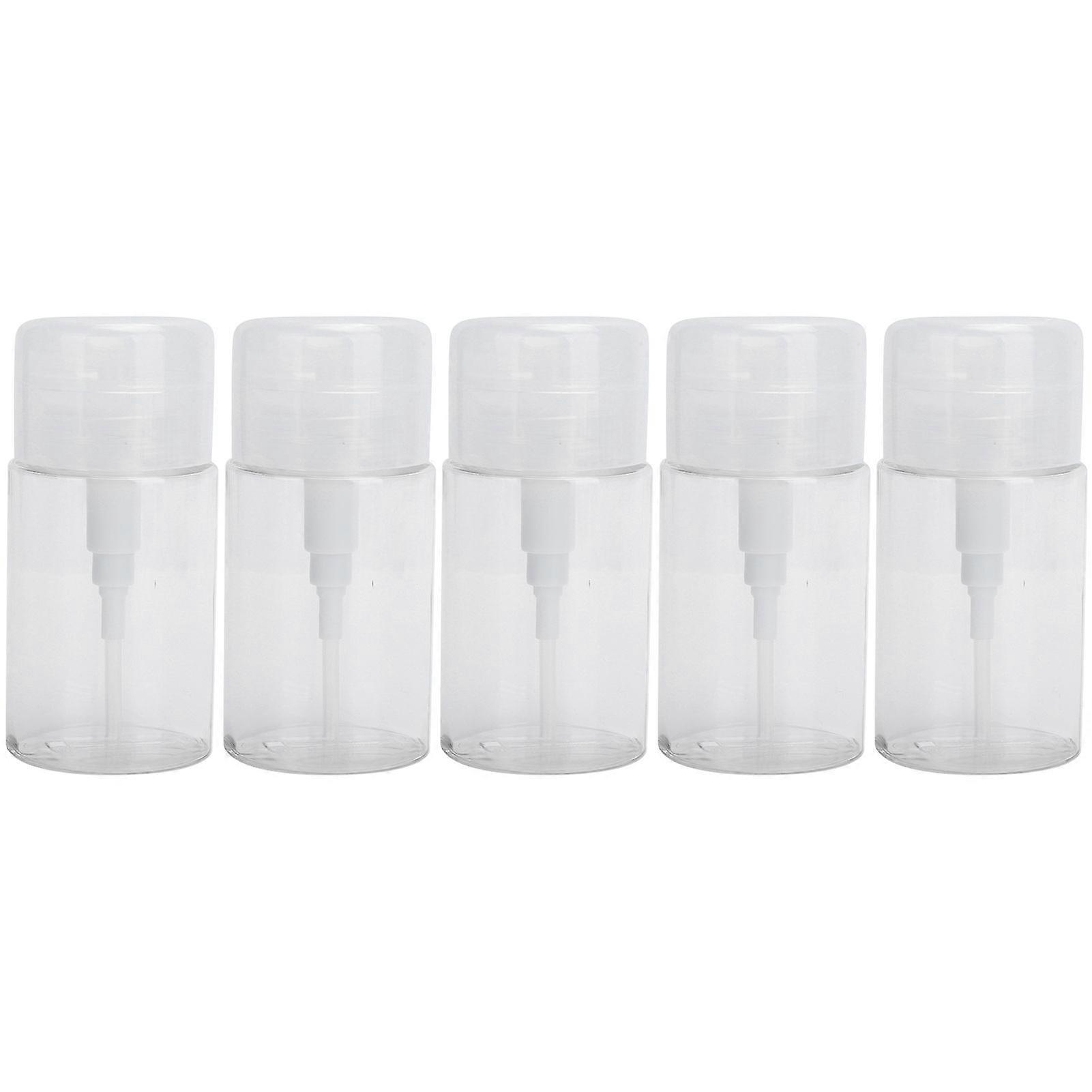 5Pcs 100ml Cosmetic Empty Bottle Cleansing Plastic Liquid Press Pump Refillable Bottles