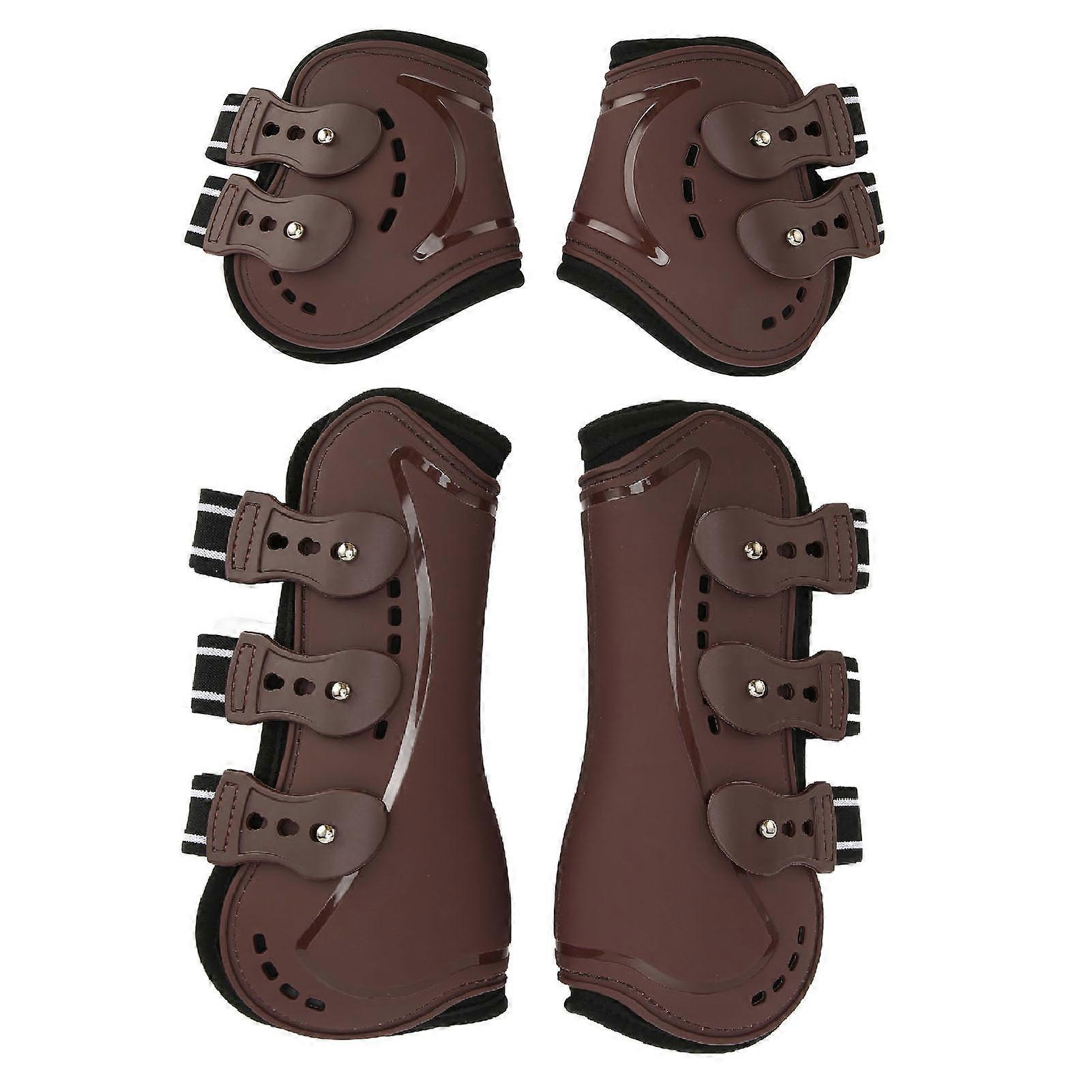 Horse Front Hind Leg Boots Adjustable Shock Absorption M Size