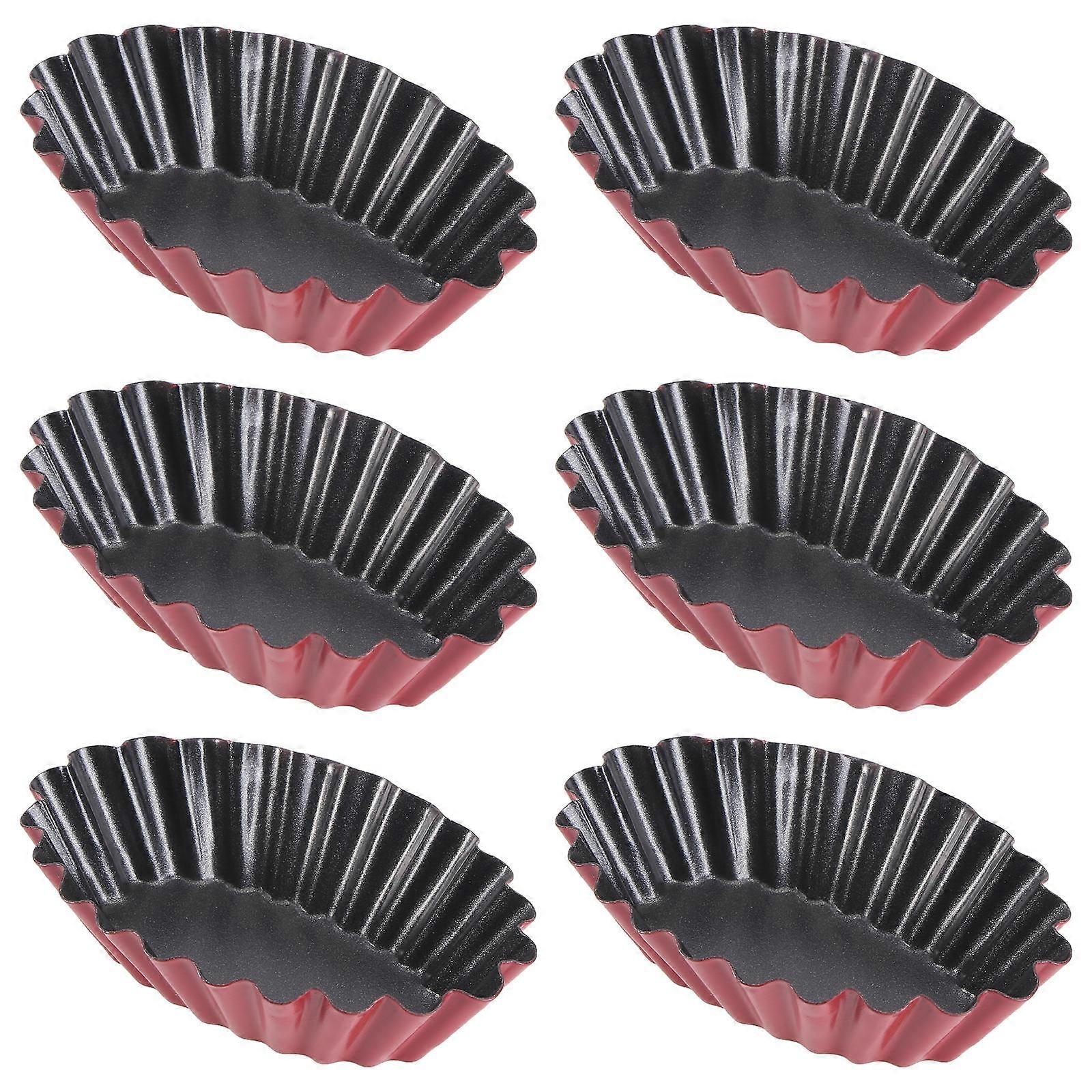 Egg Tart Baking Tool for Cookies and Pudding 6Pcs Mold Set Multi Color