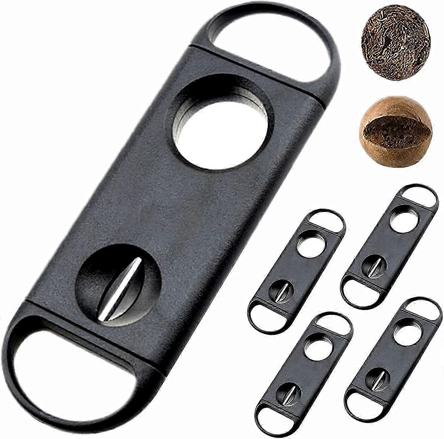 シガーカッターギロチン&Vカット&ほとんどのシガーサイズ用のシガーカッター(5個セット)11.8 * 4cm