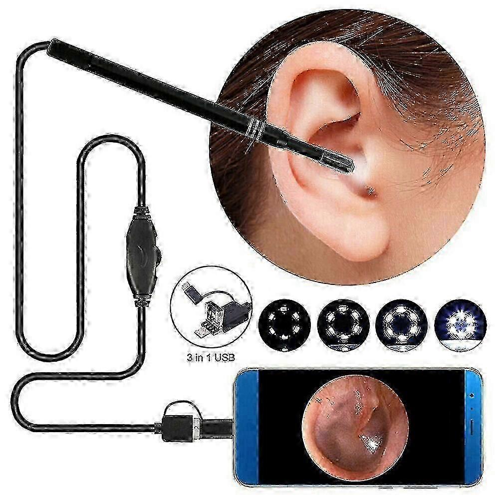 3 in 1 Visual Earpick Usb Led Endoskop Otoskop Ohr Kamera Scope Ohrenschmalz Entfernungsset Ohrenschmalz Reinigung UZF