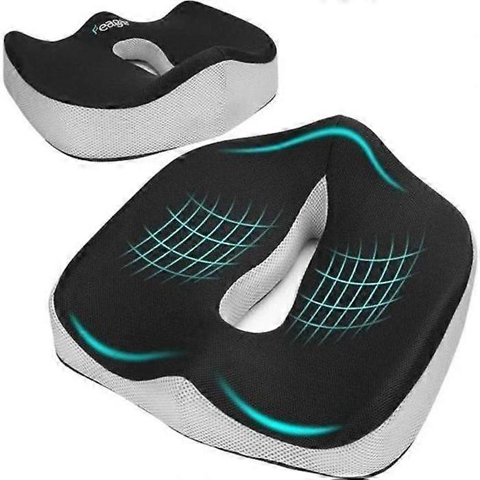NetBoat Memory Foam Seat Cushion, Relieve Lower Back/Tailbone/Sacral Bone/Sciatica Pain and Hip Correction