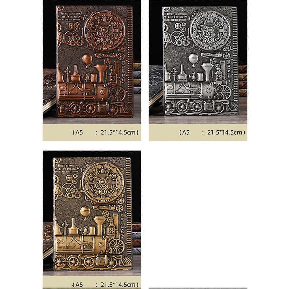 Hardcover Journal Notebook Vintage Carving Pattern Diary Book Red Bronze A5 Size For Writing Travel Journal Creative Writing 1Set