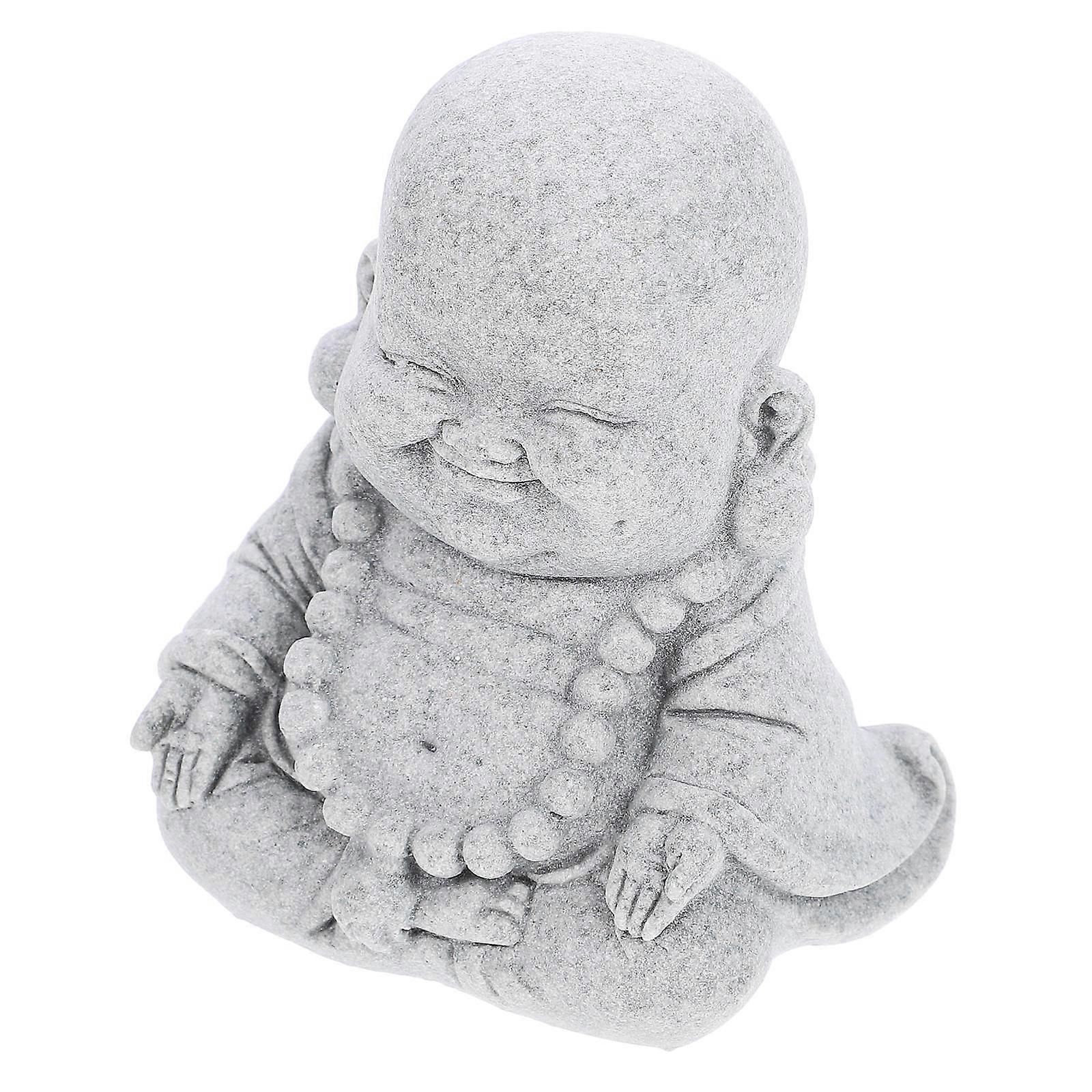 Decorative Sandstone Buddha Statue for Aquarium Use with 4Pcs Ornaments