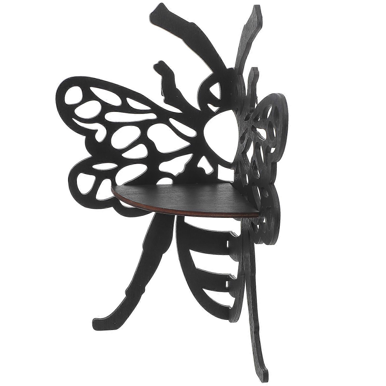 Candle Corner Shelf 2Pcs Bee Shaped Wall Corner Shelf Wooden Design For Home Decor 30.50X16.50X13.50CM Storage Function