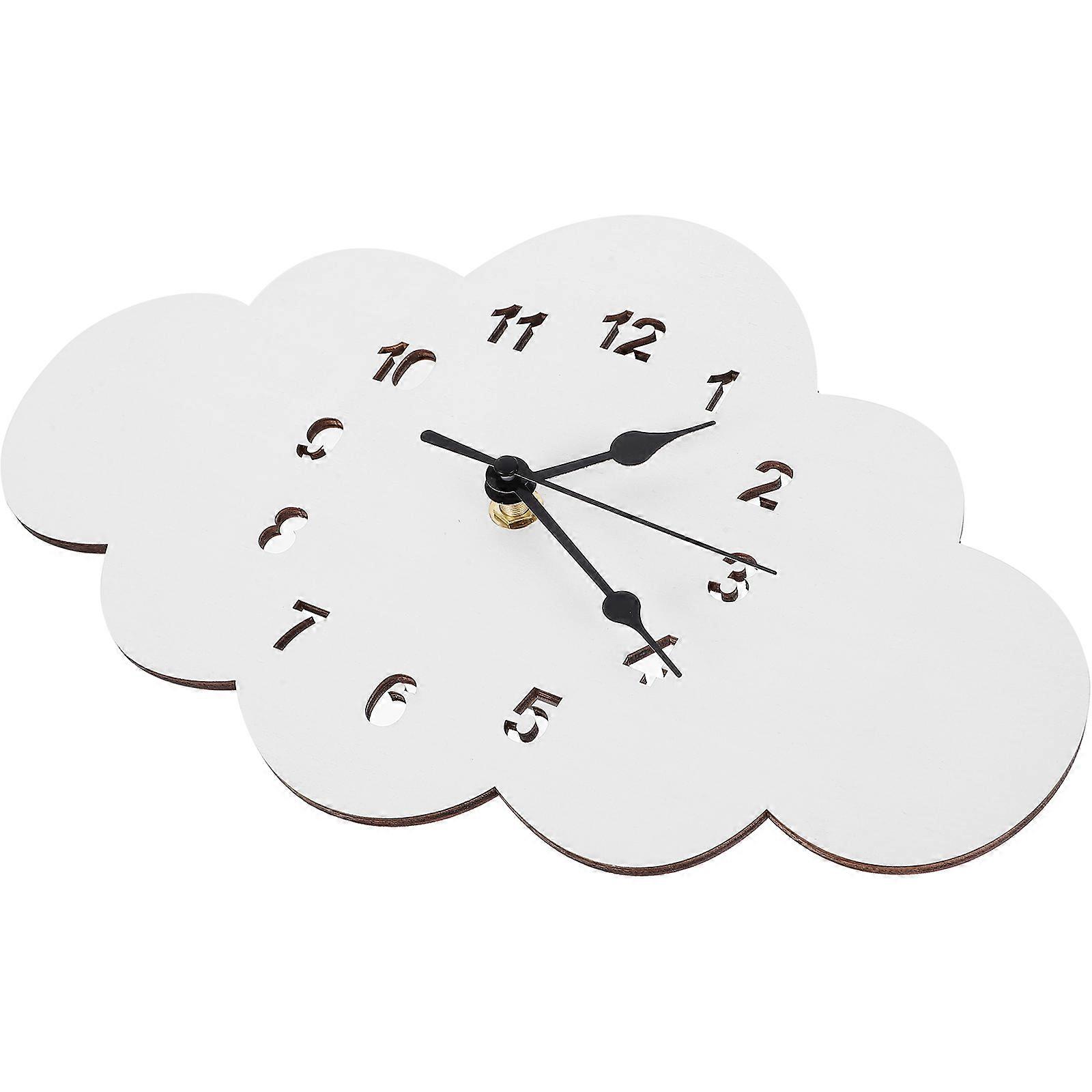 Decorative Cloud Clock Wooden Nordic Style Silent Wall Clock 5Pcs Set