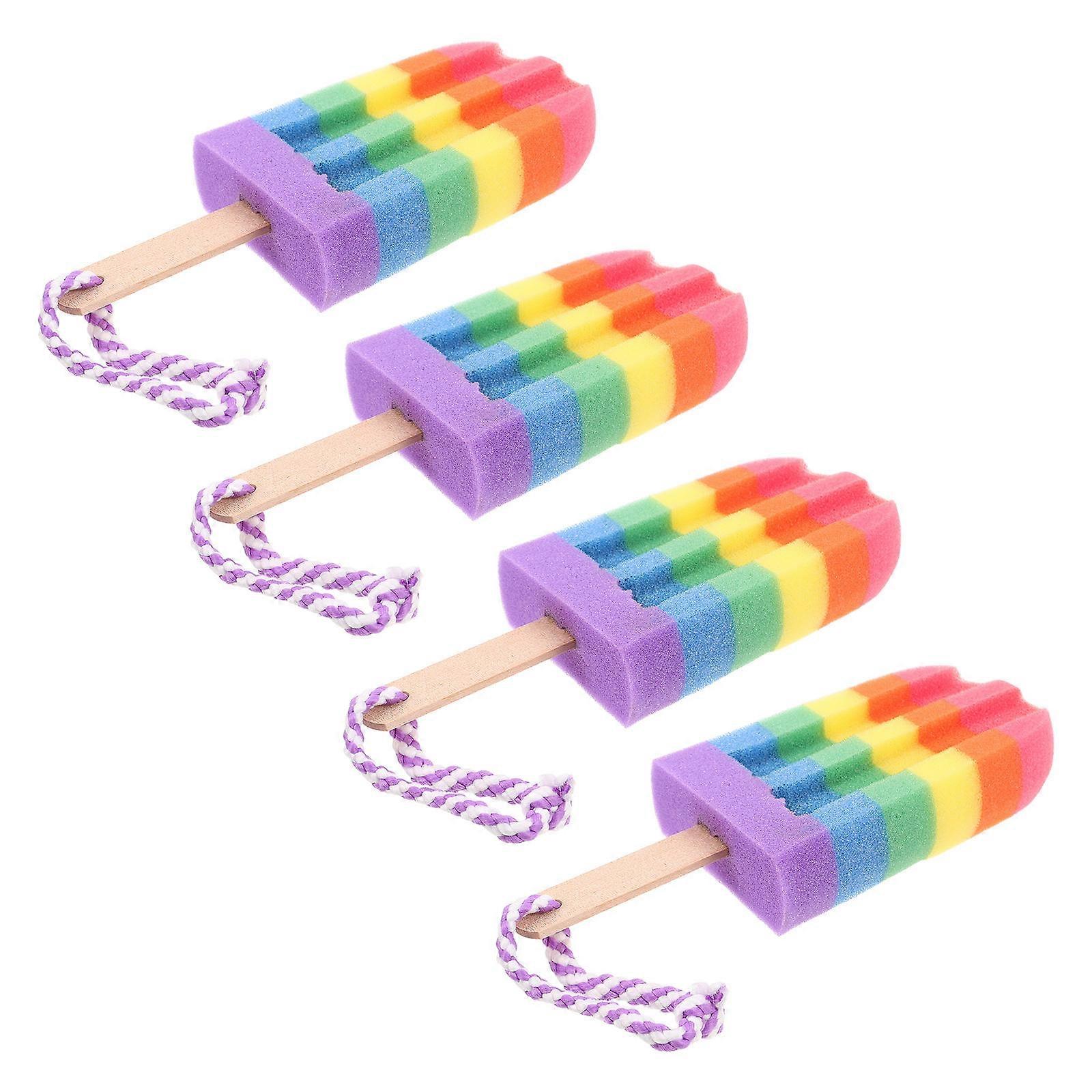 Soft Body Scrubber Bath Sponge for Back Washing 4Pcs Assorted Color Sponges