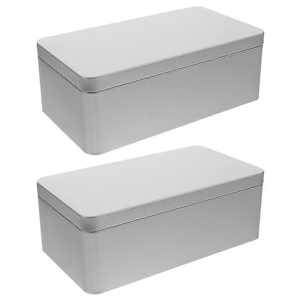 Tea Leaves Storage Container for Weddings and Parties Silver Rectangular Moisture Resistance 2Pcs