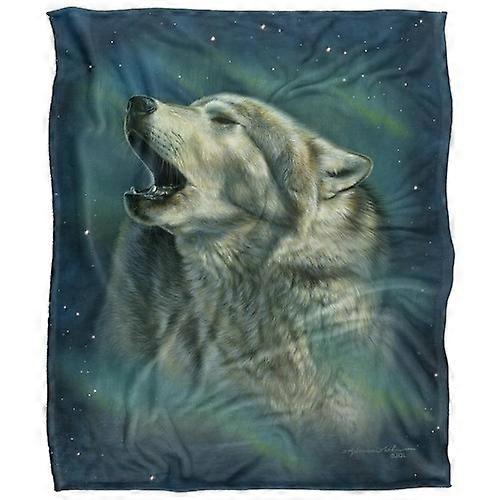 Aurora Silky Howling Wolf Supersoft Blanket