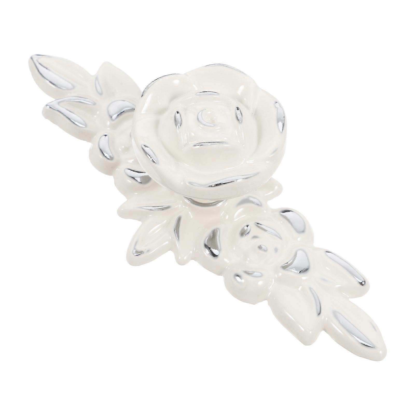 Zinc Alloy Rose Cabinet Knobs for Drawers 3Pcs Metal Decorative Pulls
