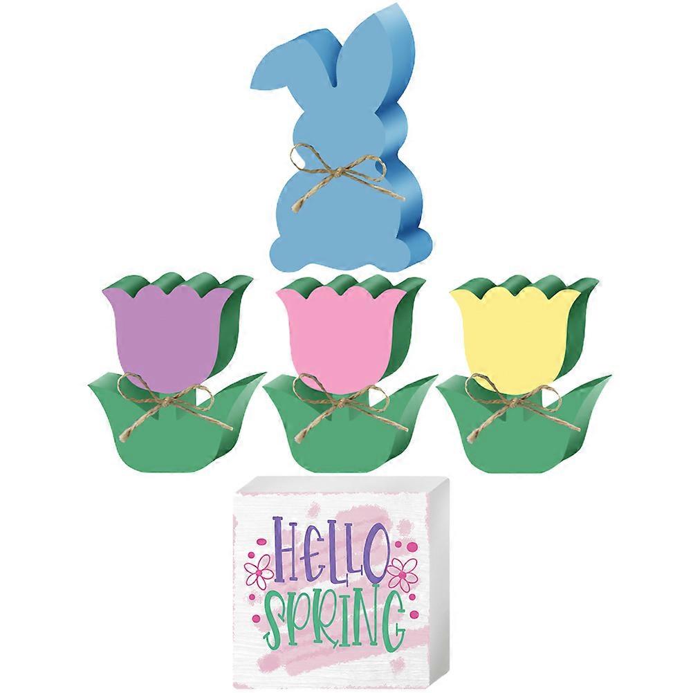 Wooden Model 1Set Multi Easter Rabbit Decor Craftsmanship Bunny Statue for Decor