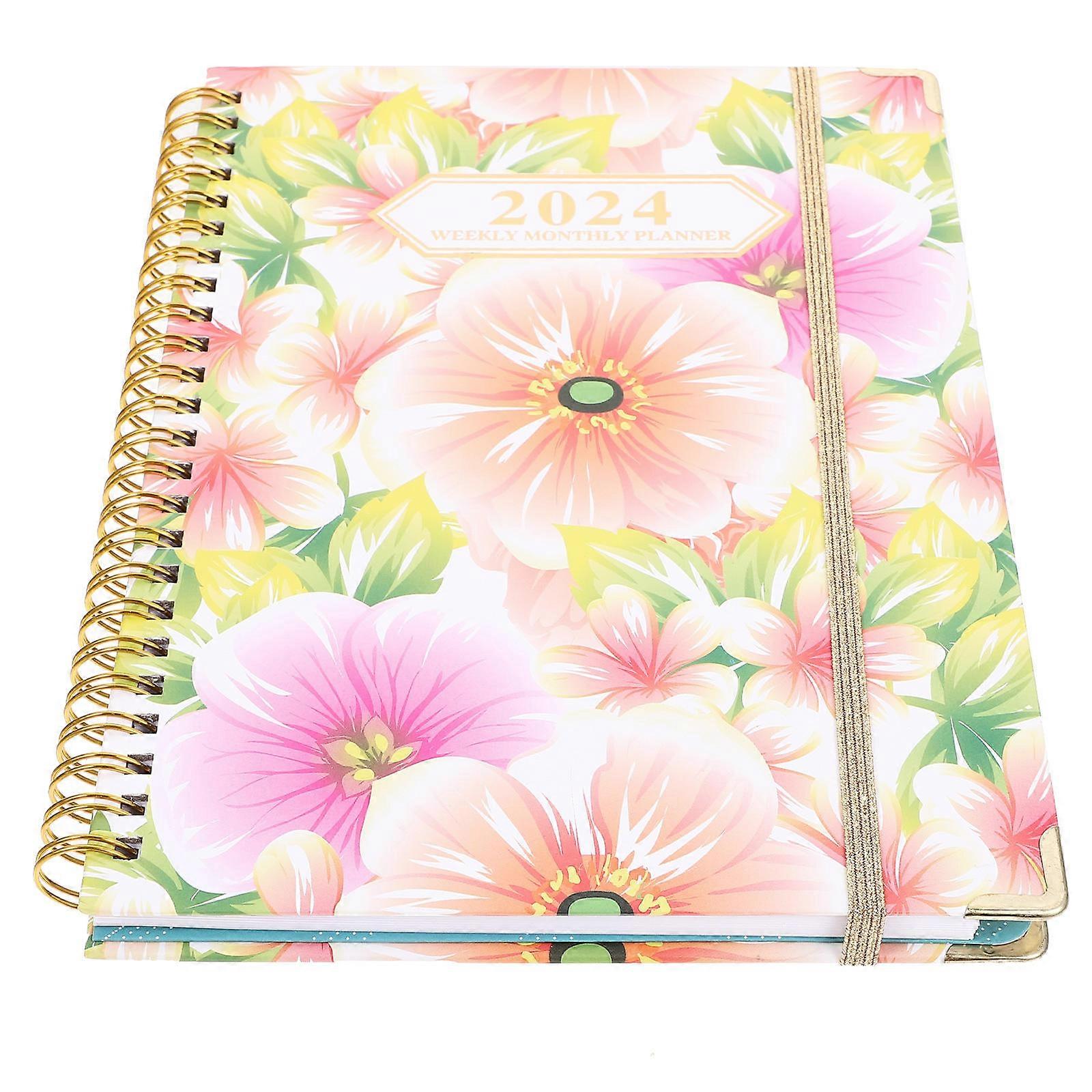 Portable Monthly Planner 5Pcs Spiral Notepad English Notebook For Office School Travel Multi Color Recording Journey