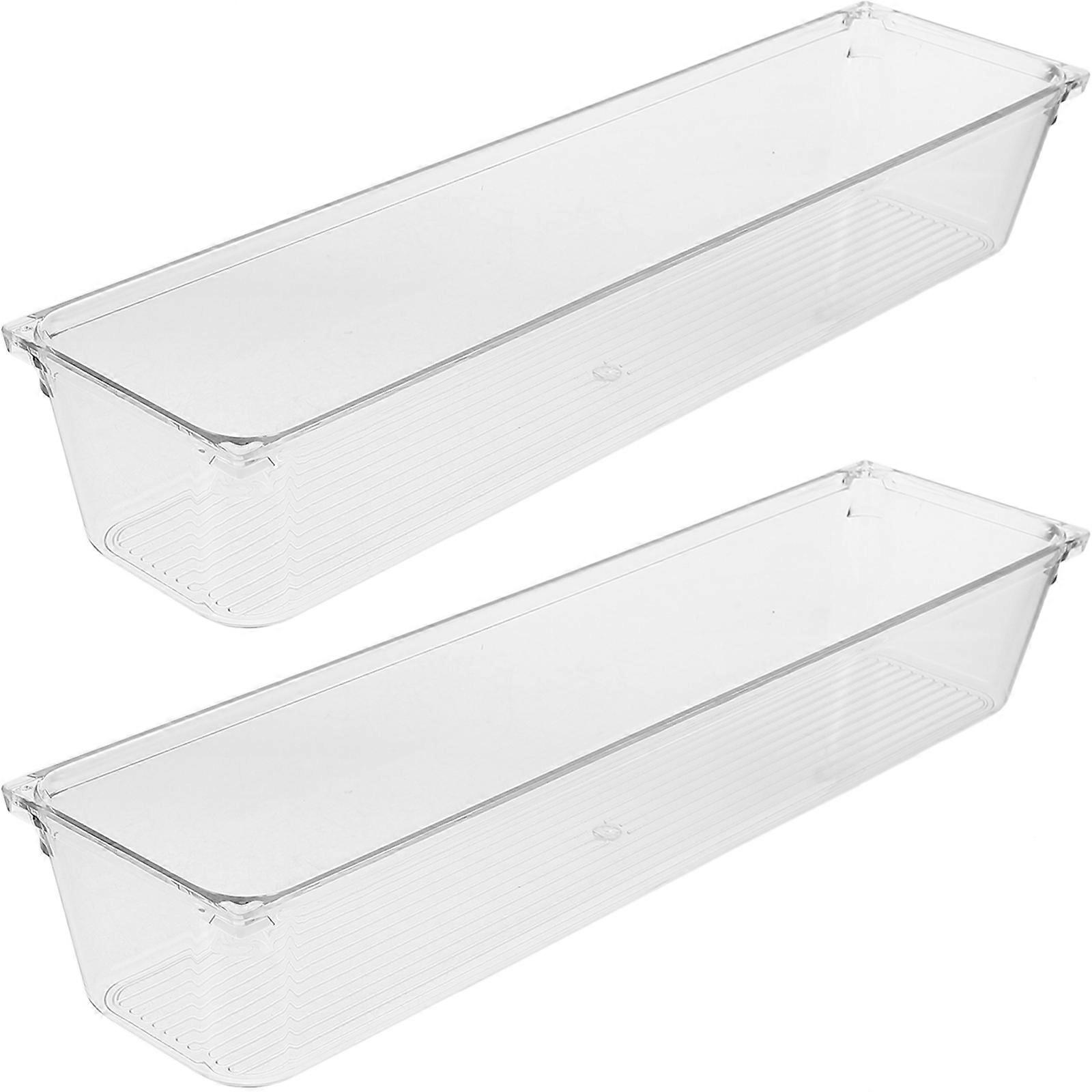 Multi-Purpose Storage Box For Home Users and Office Workers Clear Organizer Design 11.8×3×6.5in 6Pcs