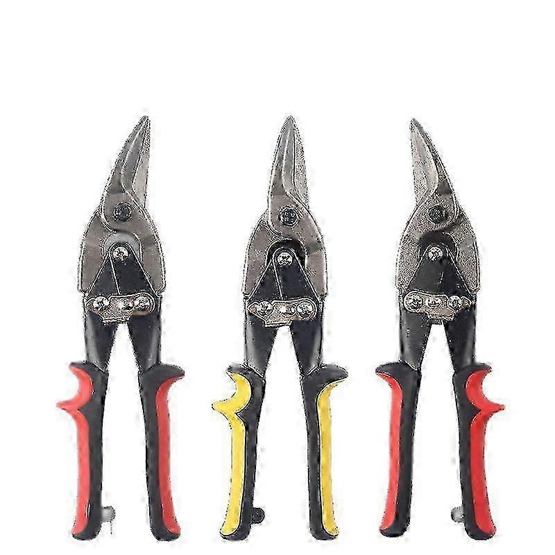 2 Pack Aviation Snips Set Forged Blade Offset (Left bend + right bend 250mm Red)