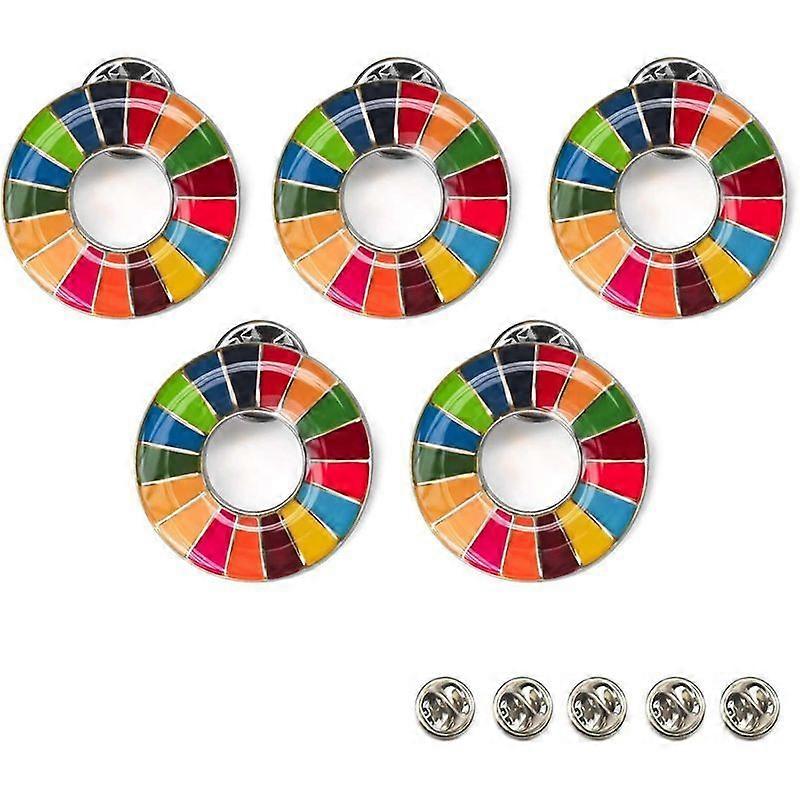 Minglan 5pcs 17 color Sdgs United Nations Sustainable Development Goals Brooch Pin Badge
