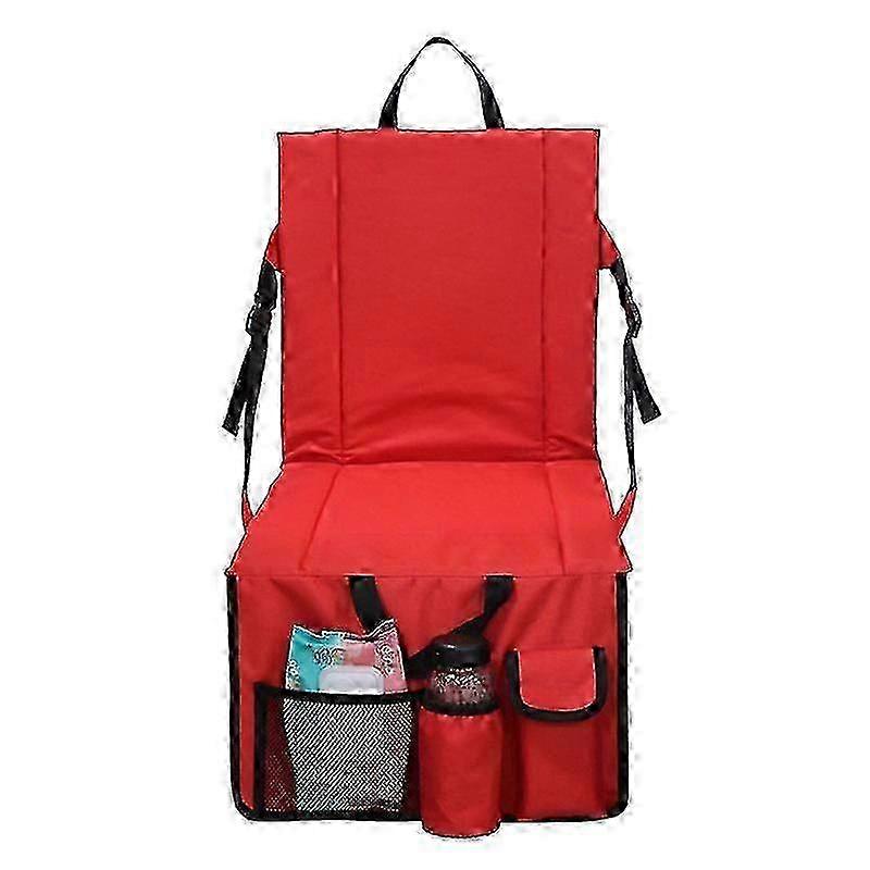 Stadium Chair with Back Support, Wide Cushion, Shoulder Strap & Cup Holder for Bleachers