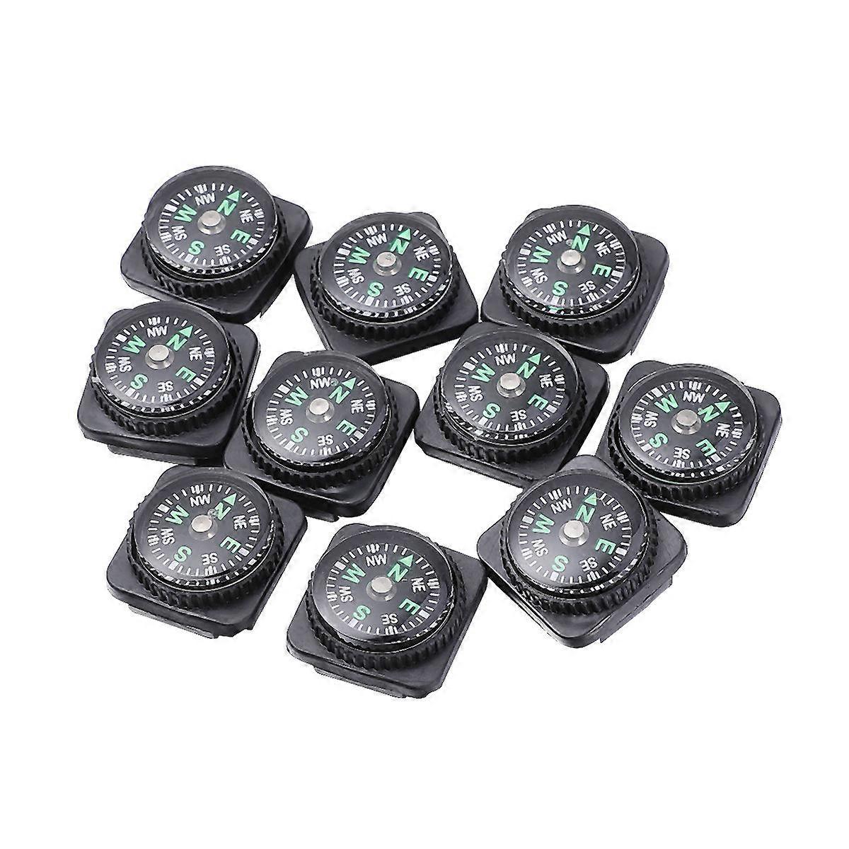 Hiking Compass Navigation Compact Compass Professional Portable Black 2.4 x 2.4 x 0.9 Cm 10Pcs