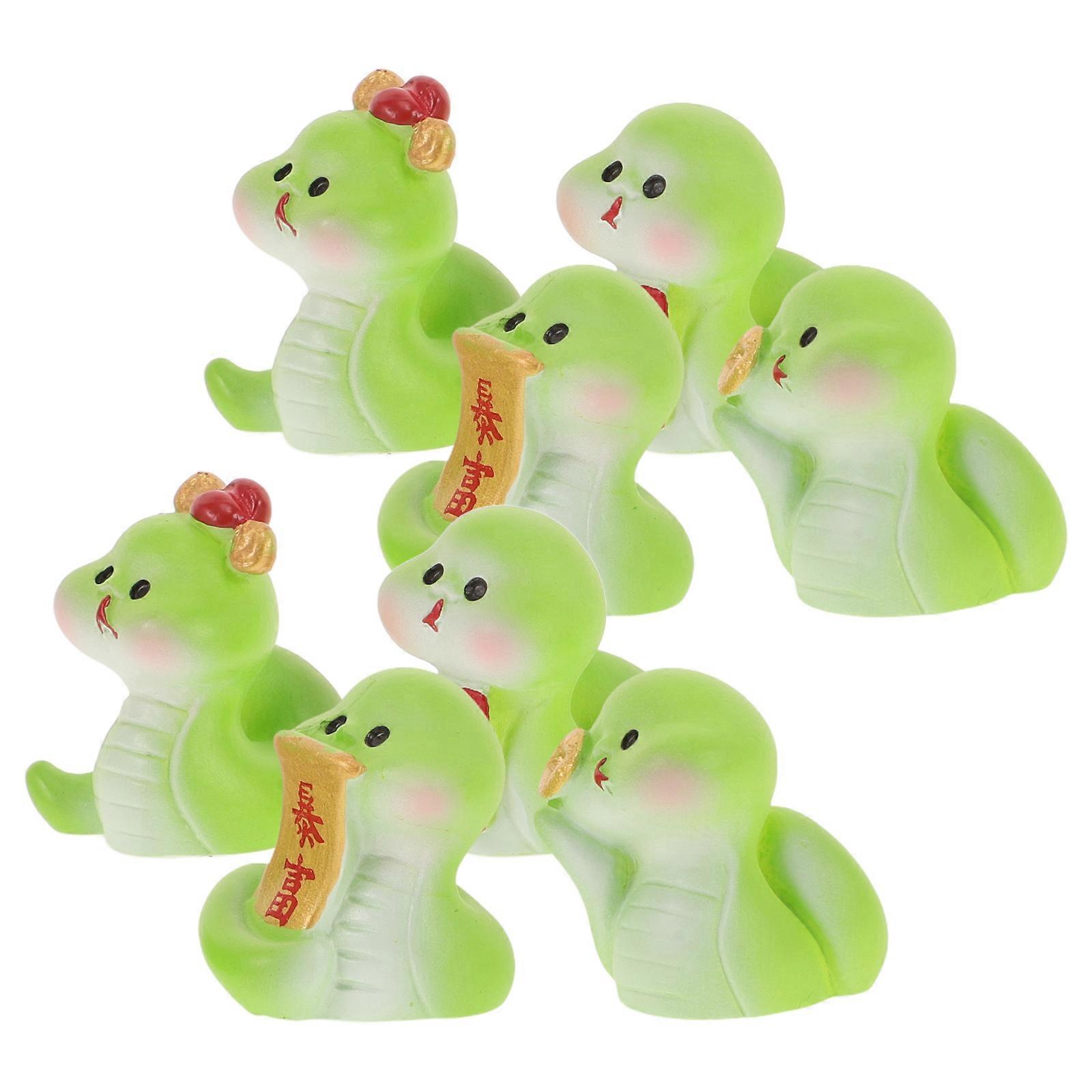 Resin Mini Snake Statues for Decoration 8Pcs Tiny Resin Animals Accessories Set