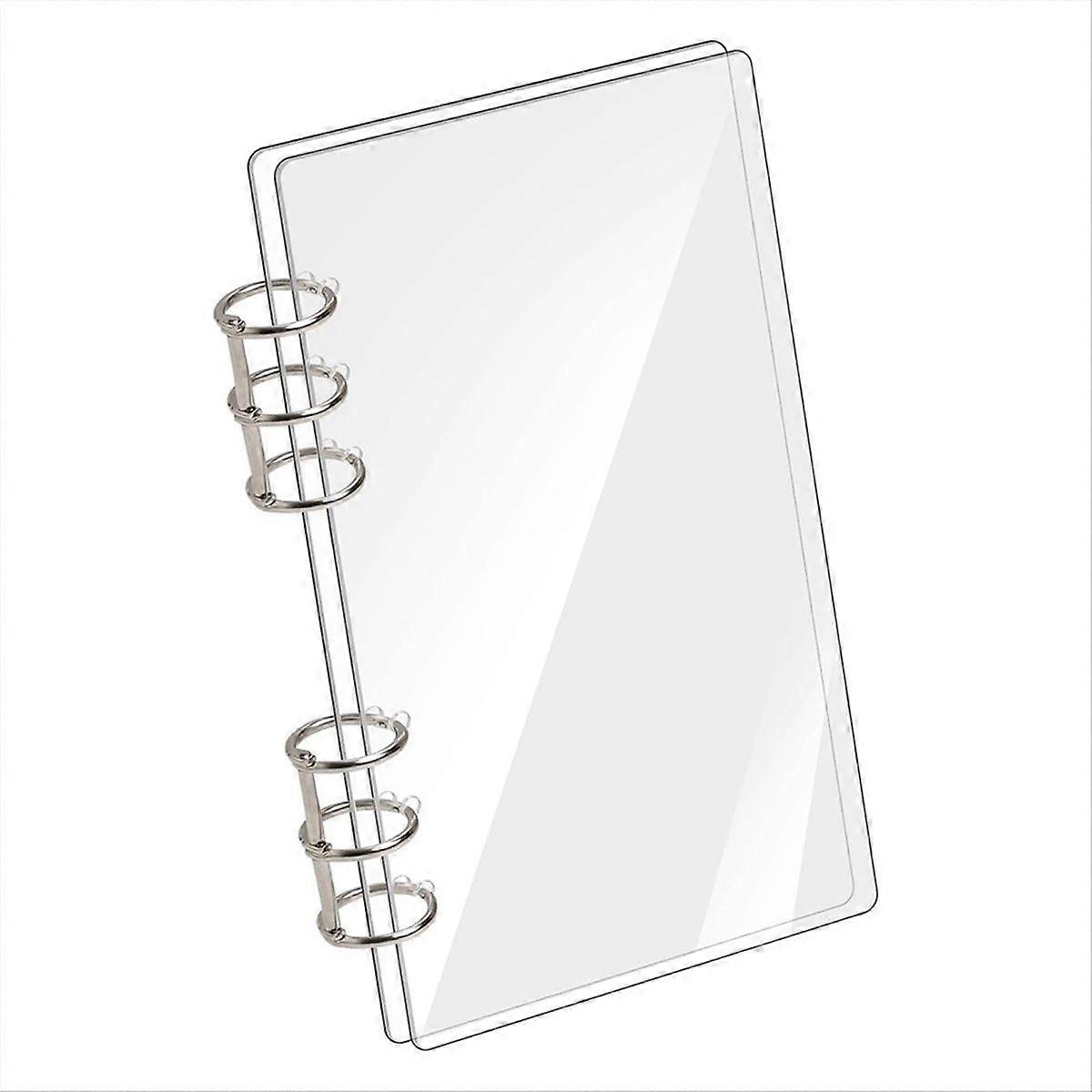 A6 Binder 6-Ring Clear Acrylic Binder Notebook Cover A6 Planner