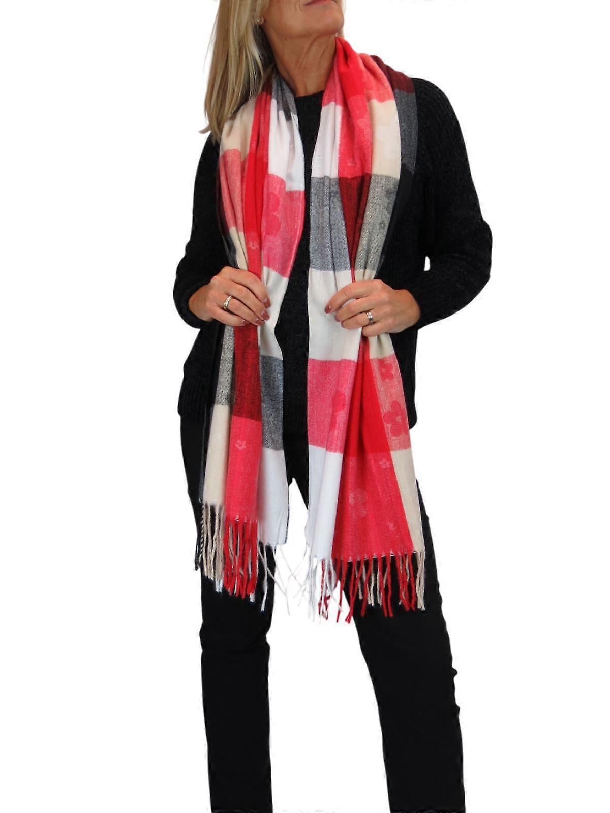 Paulo Due Wool Blend Pashmina Scarf With Floral Details