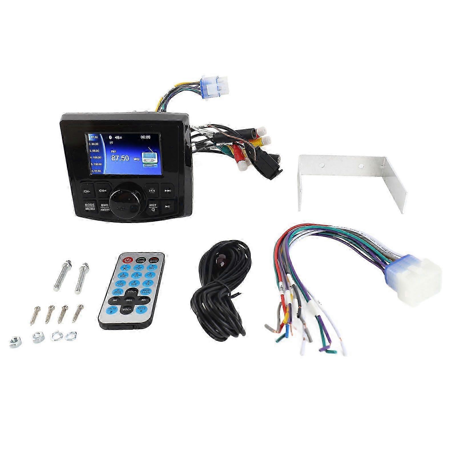 DC12V Bluetooth MP5 Player Water Proof MultiFunctional Marine Audio Player with Touch Screen for Boats Yachts RVs Trucks