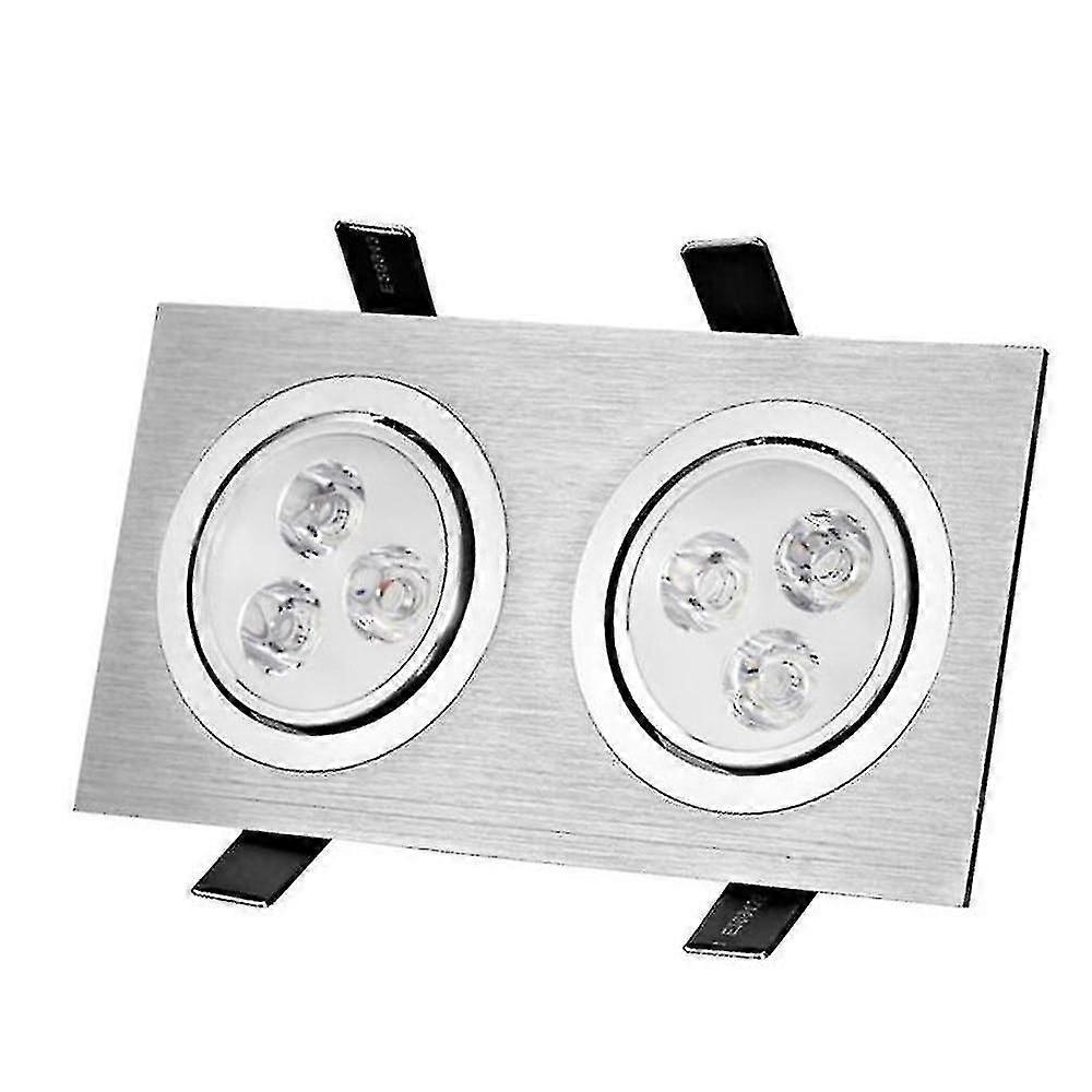 Square LED ceiling light 3W X2 built in double point grille