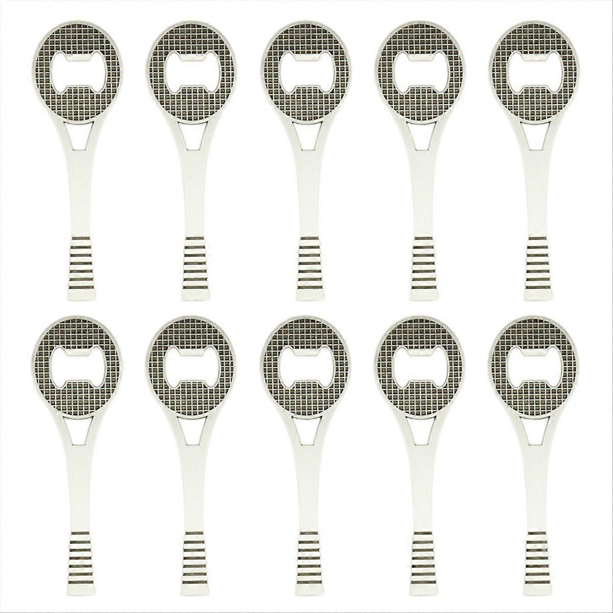 Racket Shaped Manual Can Opener Beer Cap Opener Silver