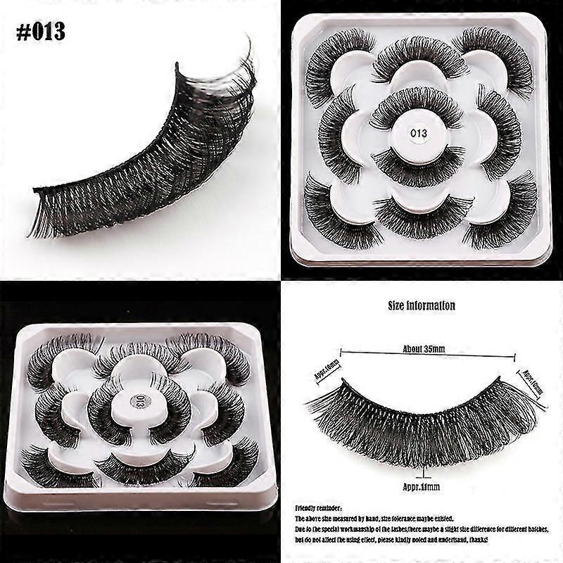 5 Pairs 3d Mink Eyelashes Dd Curl Lashes Fox Eyes Natural False Lashes Eyelashes