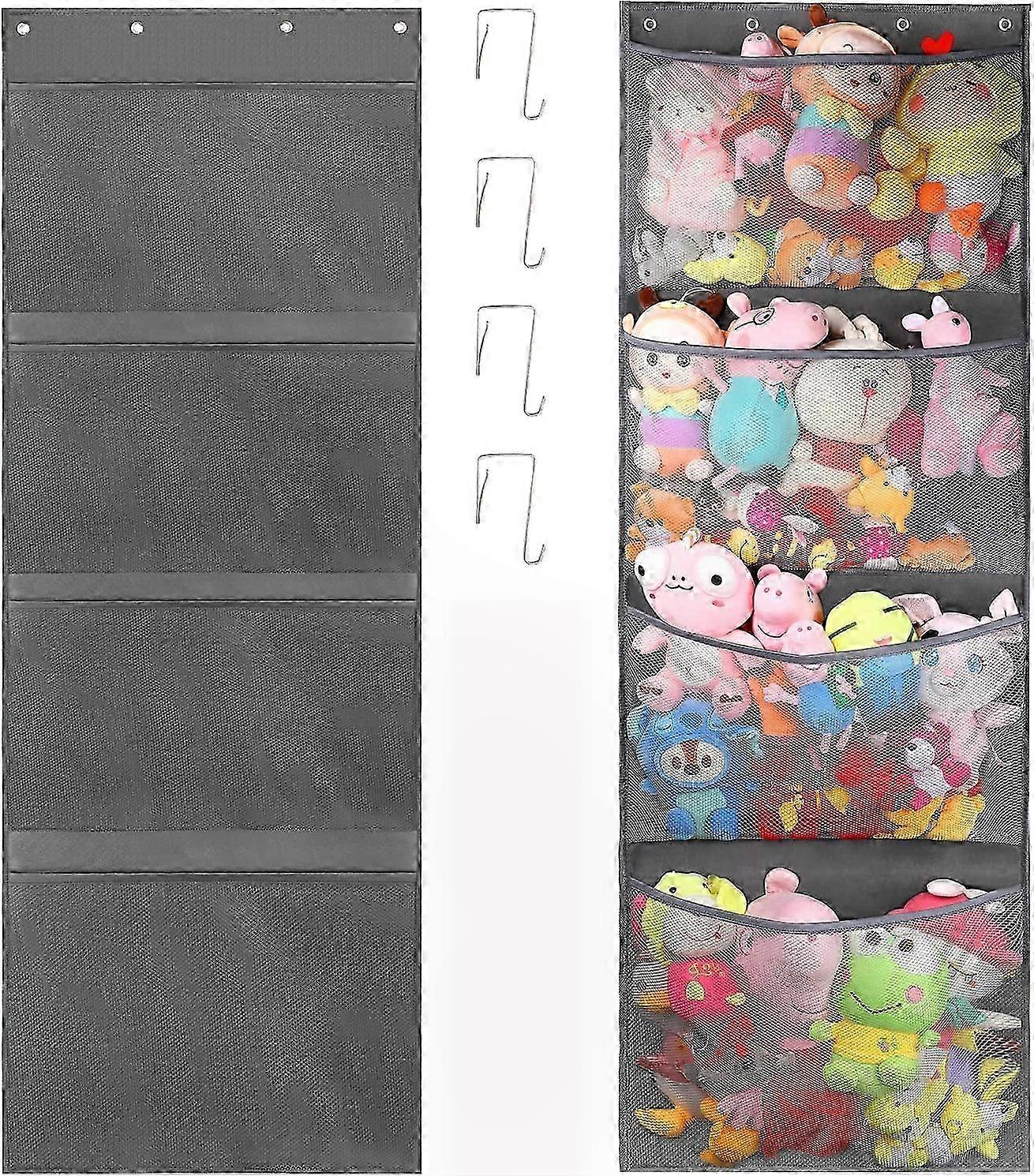 Over Door Toy Organizer, Hanging Storage Net for Stuffed Animals and Baby Toys, Space-Saving Hammock Solution