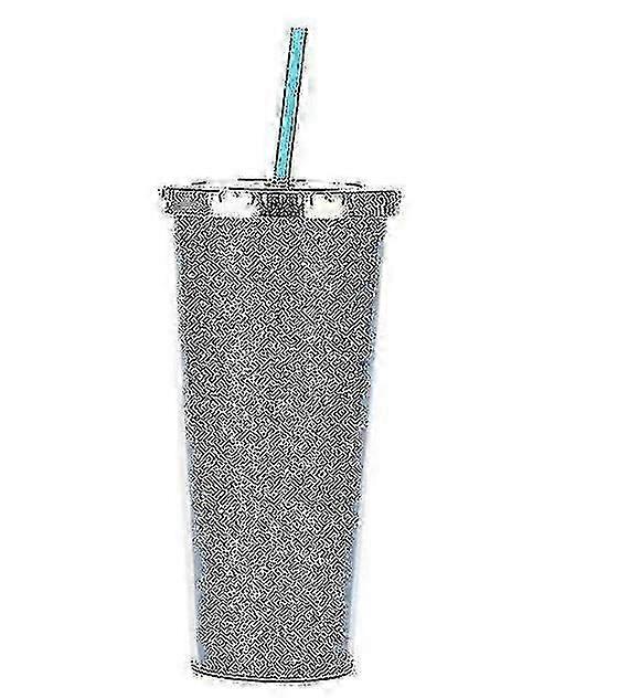 Large Capacity Double Layer Plastic Straw Cup Student Universal Water Cup