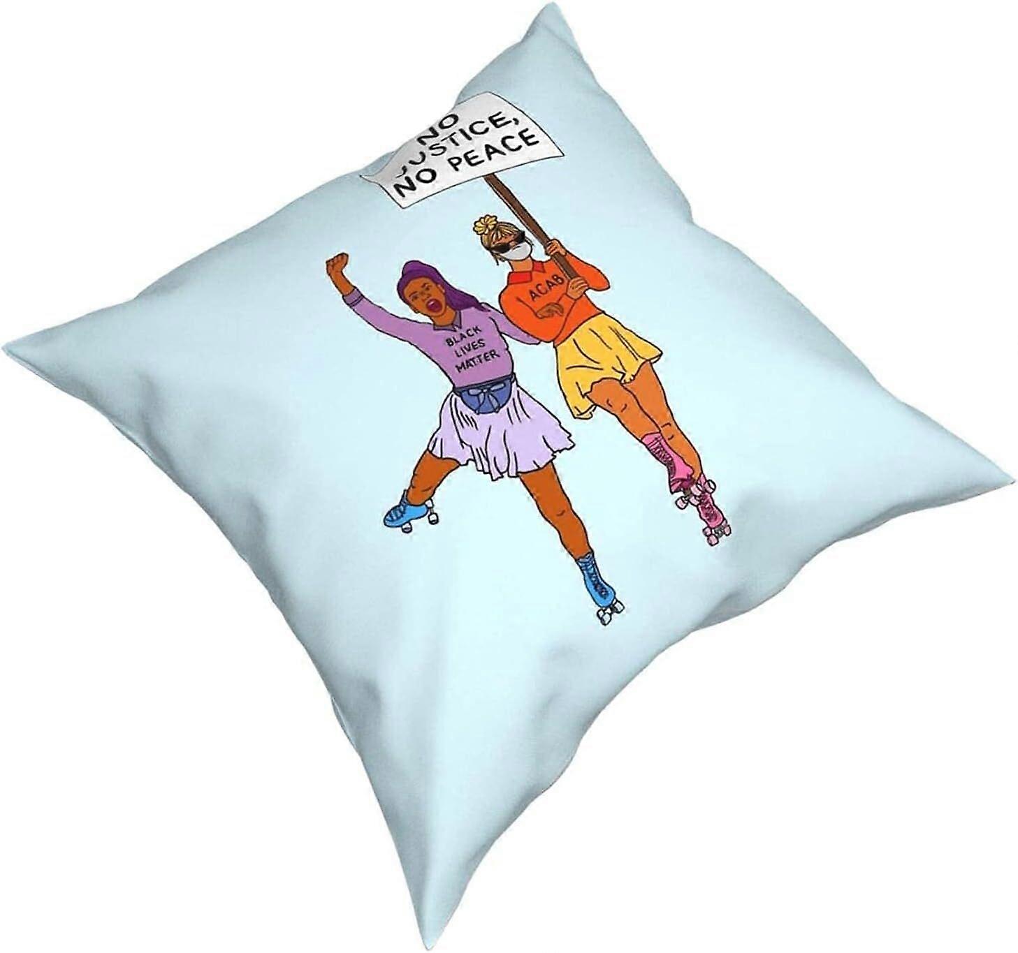 v1330ローラースケート抗議タペストリー枕カバーファッションスクエア枕カバークッションカバー装飾スロー枕カバー18 X 18インチ45 X 45 cm -TB1330 ij1