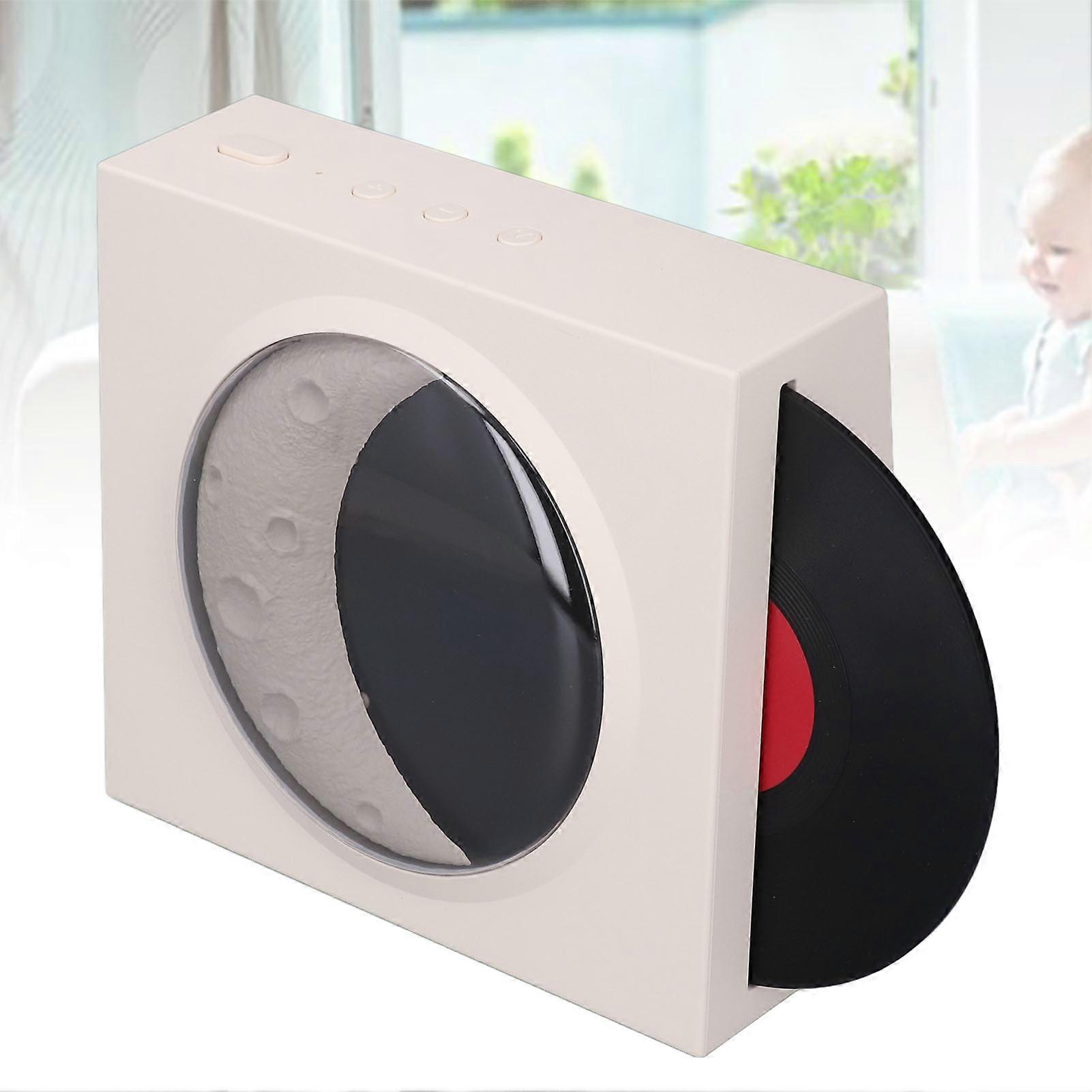 Retro BT Speaker Moon Alarm Clock Innovative Wireless Small Speaker for Home Office Moon White 