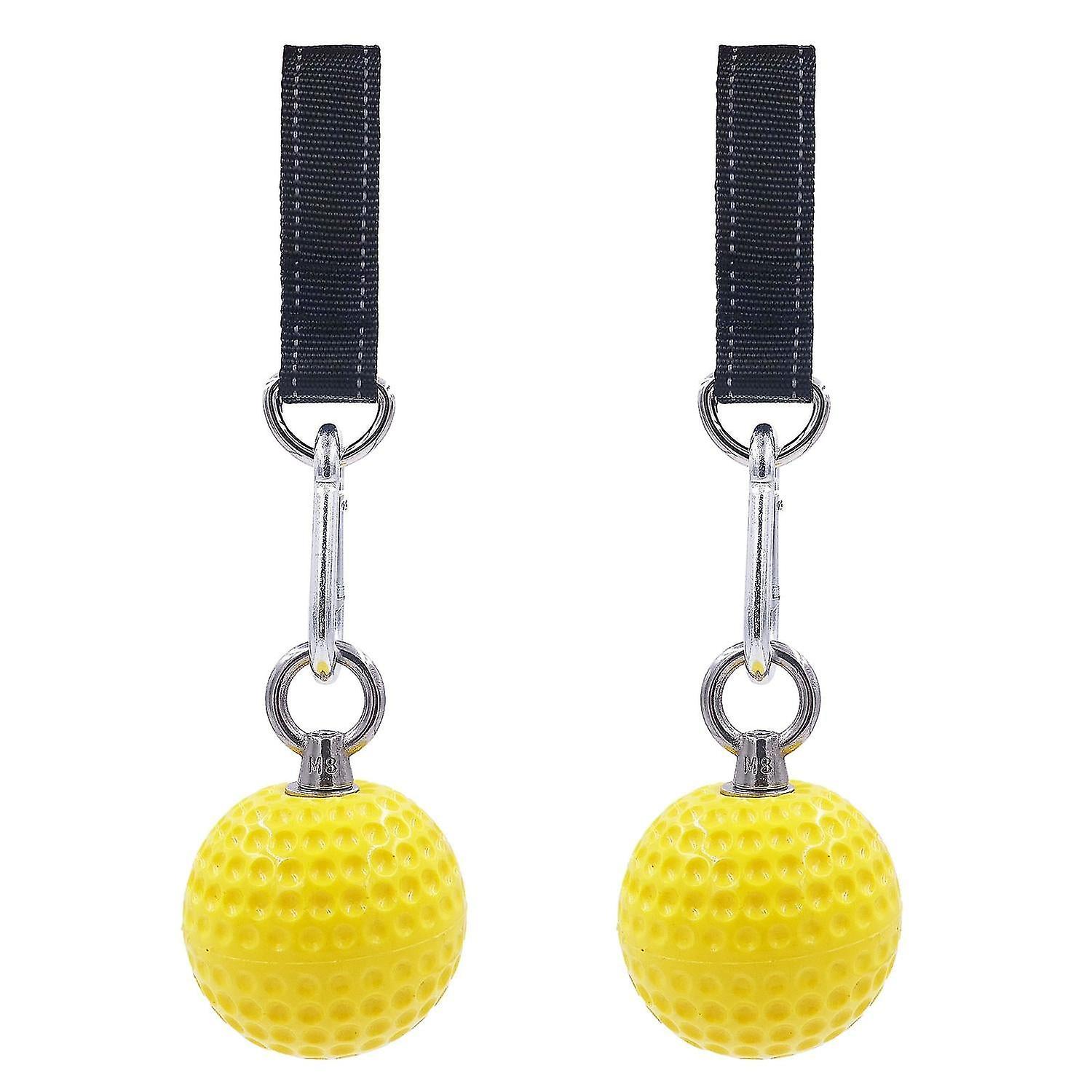 Hand Exercisers 2pcs Pull Up Ball With Heavy Duty Strap Non Slip Hand Exercise Yellow