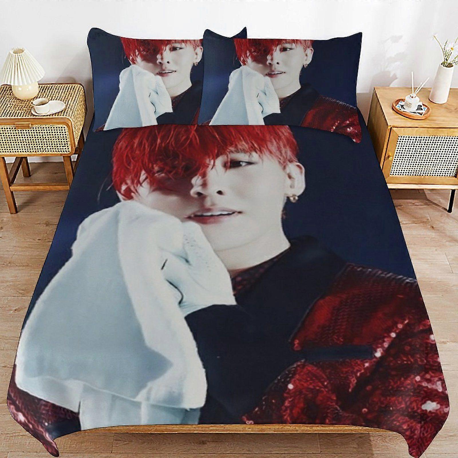 w71 G-DRAGON Modern Handling Practical Sleep Set Durable Threaded Design Zipper Duvet Cover Sets Essential m71