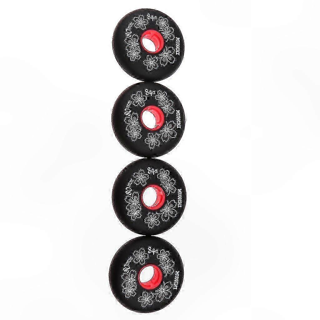 Inline Skate Wheels Replacement Set - 72mm Diameter, 84A Hardness, Black, Pack of 4