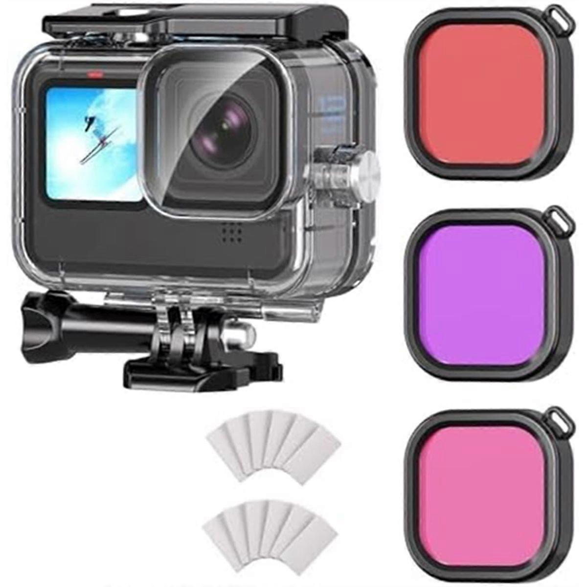 Waterproof Case with 3 Pack Dive Filters for Gopro13 12 11 10 9