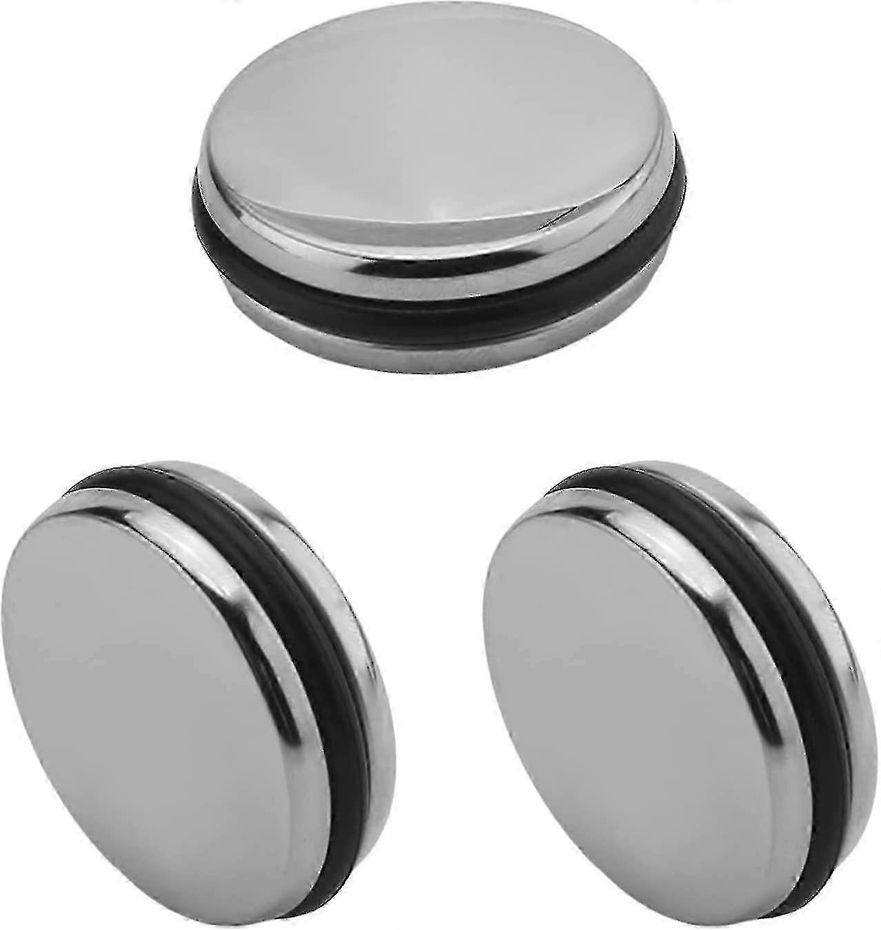 3Pcs 35.5mm Dia Bathroom Basin Sink Push Button Drain Stopper Stainless Steel Pop Up Click Clack Plug