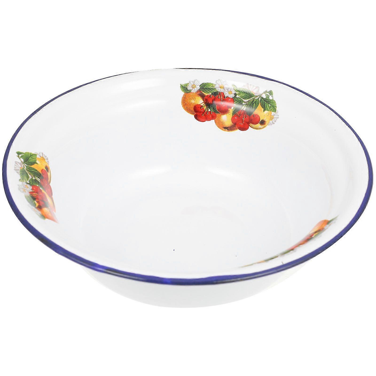 Enamel Basin Thickened Soup Basin Multi-functional Basin Retro Storage Basin Random Style