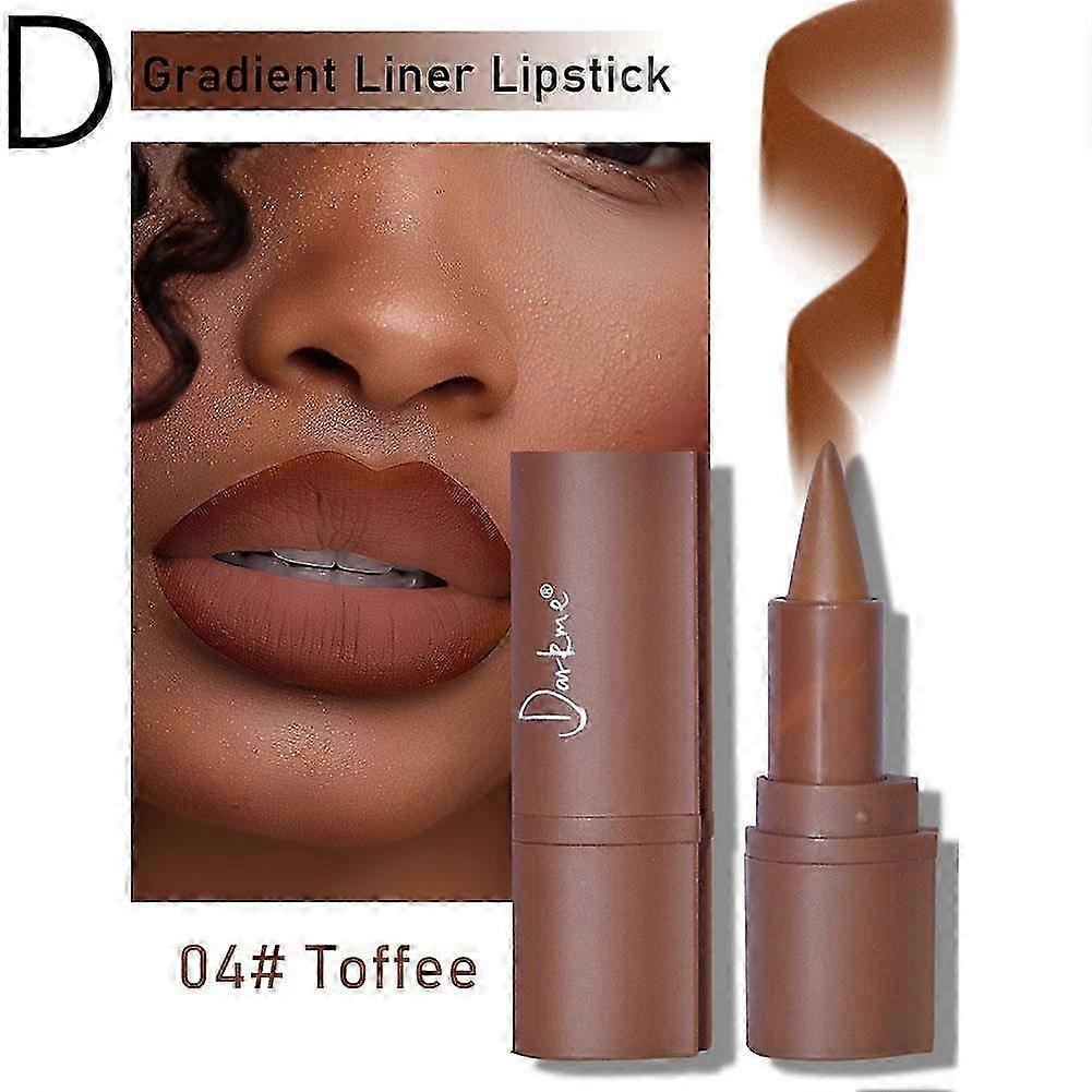 04# Toffee(D)$ Gradient smudge lip liner Matte matte lip combination Dark lip liner Waterproof lipstick