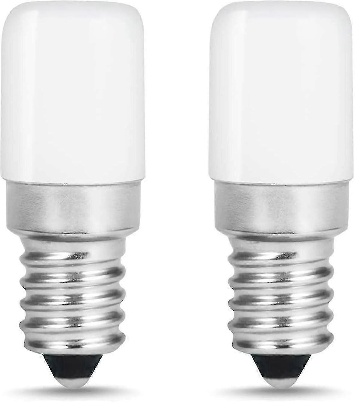 Pack Of 2 E14 Lamp 85-265v 2w Led Light Bulb For Refrigerator - Power Equivalent To A 15 Watt Lamp, Cool White - 6500k