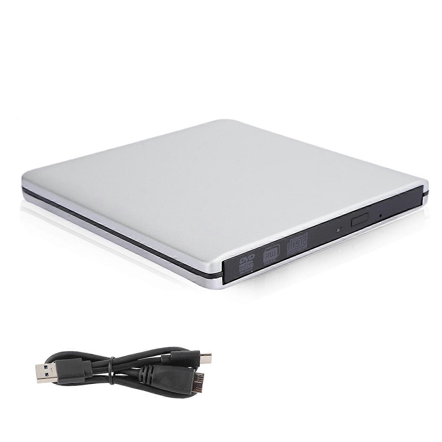 USB 3.0 External DVd CD‑RW Drive Burner Slim Portable Driver For Netbook for MacBook Laptop Silver