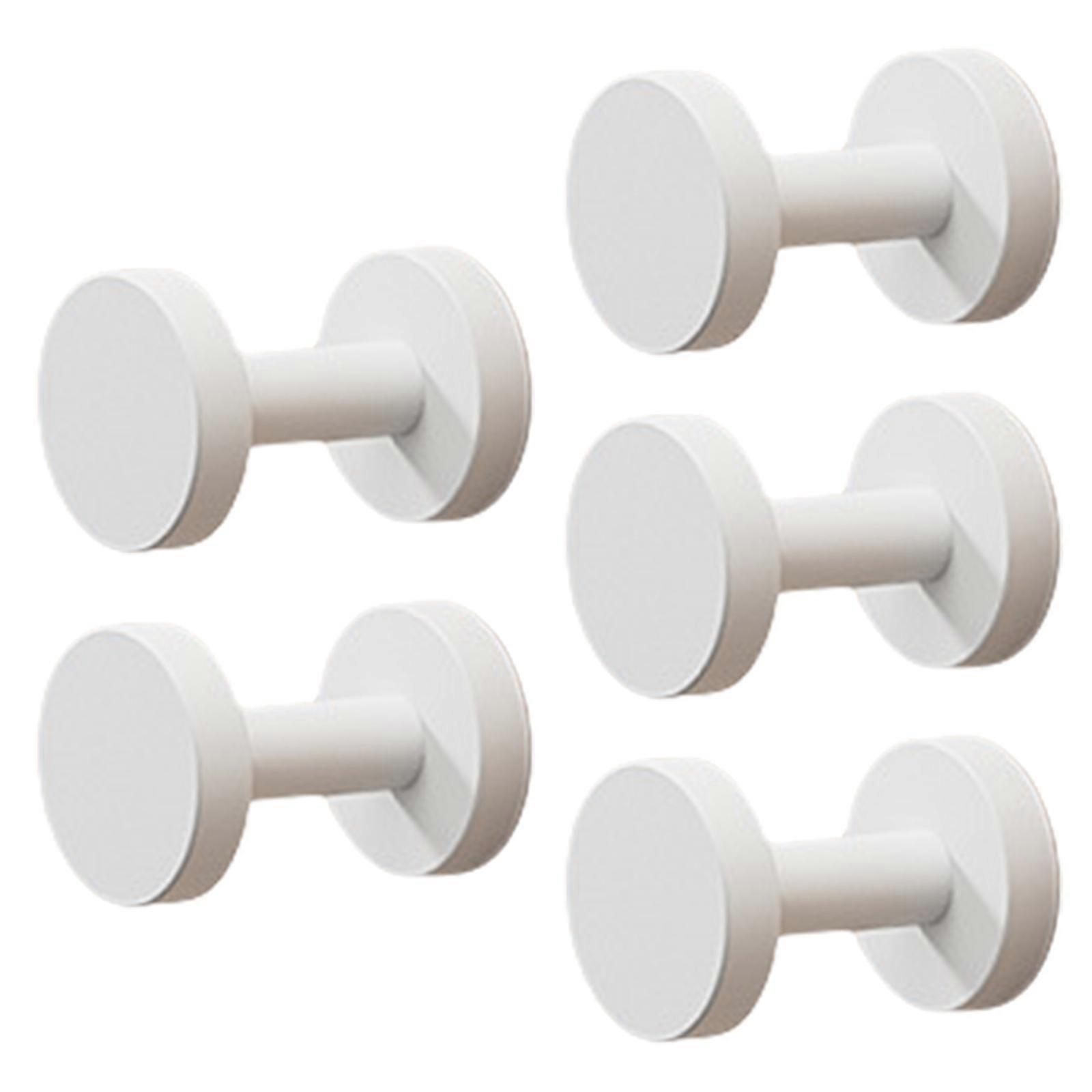 Set of 5 Multipupose Decorative Door Hook Large Capacity for Bathroom Use Hanging Loofah Robe Coat Hat Key Easily  White