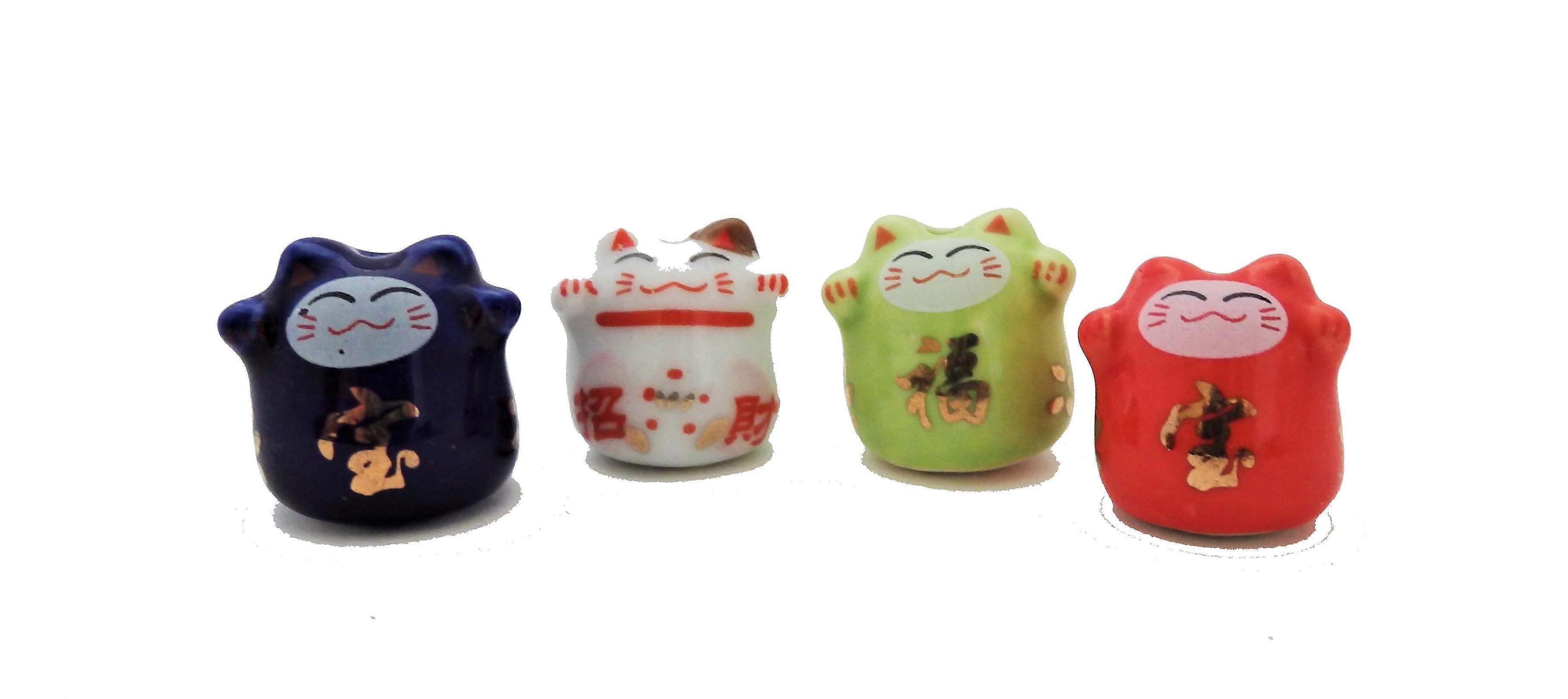 دمى البيت الزينة القطط الصينية مصغرة 1:12 مقياس التبعي